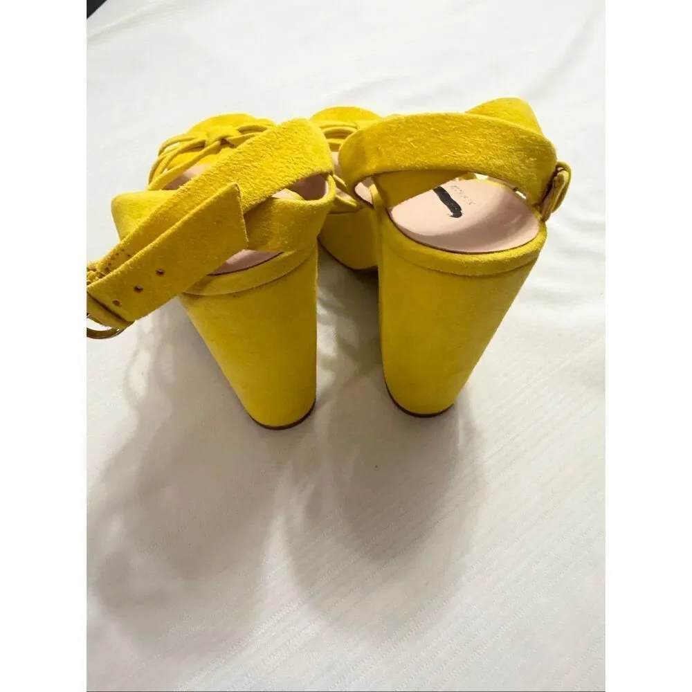 Kate Spade Glenn Strappy Yellow Platform Sandals Heels Size 6 M New NIB